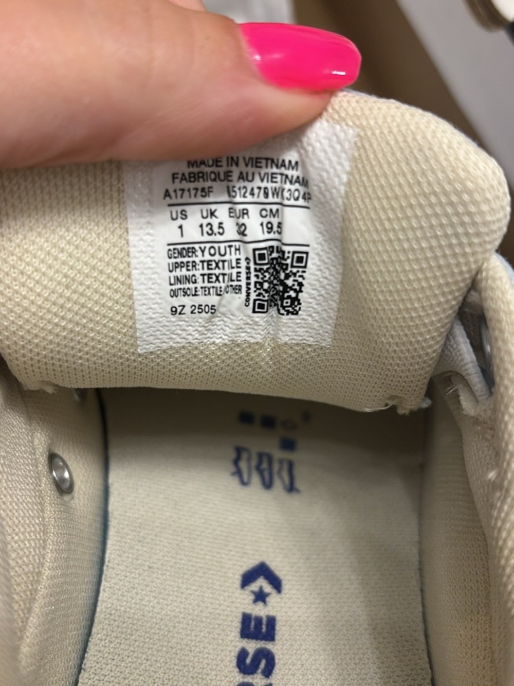 Converse Kids Light Blue and White Low Top Sneakers - Picture 3 of 3